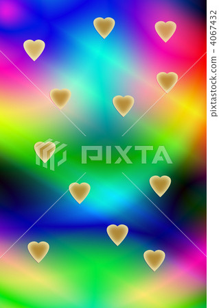 彩虹色背景和金心臟高度位置的例證 4067432