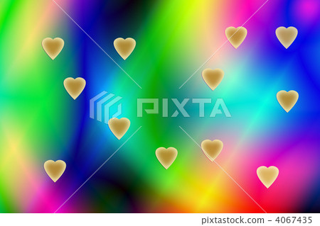 彩虹色背景和金心髒水平位置的例證 4067435