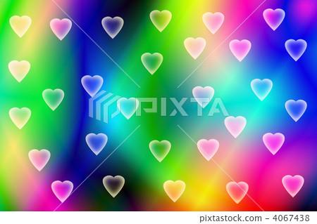 彩虹顏色背景和心臟標記水平位置的例證 4067438