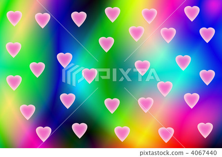彩虹色背景和心髒水平位置的例證 4067440