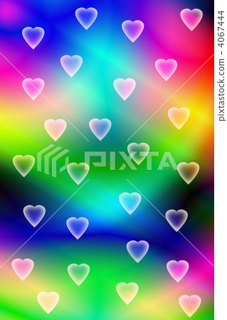 彩虹顏色背景和心臟標記垂直位置的例證 4067444
