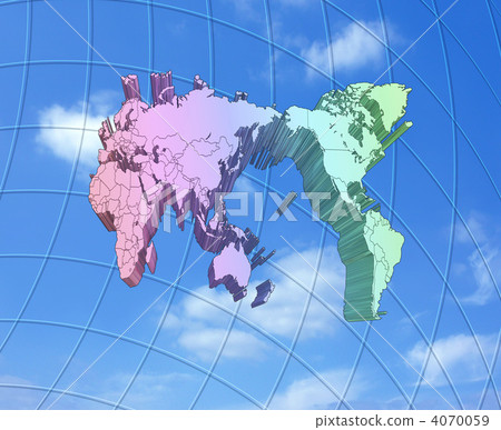 多彩的世界地圖·白色地圖繪圖 4070059