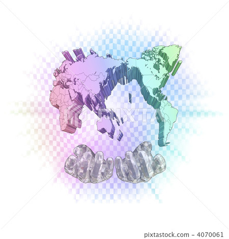 多彩的世界地圖·白色地圖繪圖 4070061