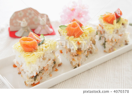 Chirashigushi生魚片日本蛋糕壽司娃娃節日 4070378