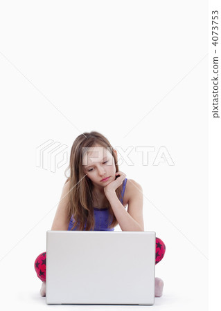 girl with laptop computer girl with laptop computer 4073753