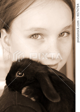 Girl and bunny 4074764