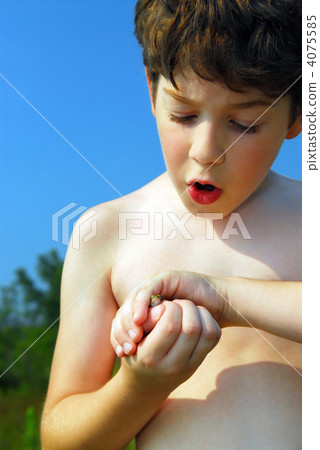 Boy and frog 4075585