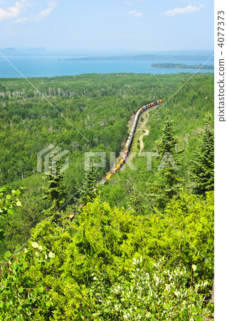 Train going through northern Ontario Canada 4077373