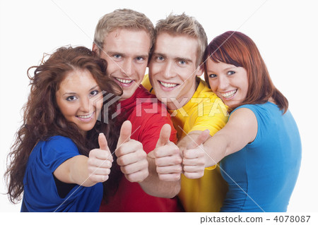 young people showing thumbs up young people showing thumbs up 4078087