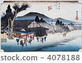 Ukiyo-e Tokaido 52th Stone Ishibe 4078188