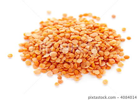 Pile of uncooked red lentils Pile of uncooked red lentils 4084014