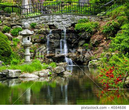 Cascading waterfall and pond 4084686