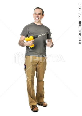 Handyman with a drill and screwdriver 4092340