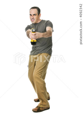Handyman with a drill 4092342