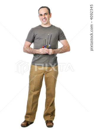 Handyman with screwdrivers 4092345