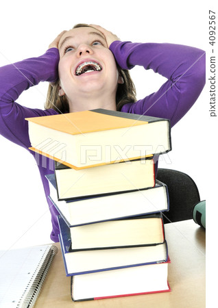 Teenage girl studying 4092567