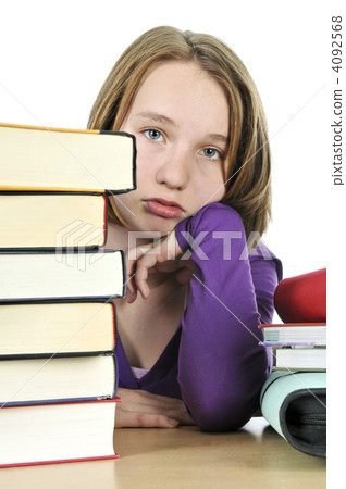 Teenage girl studying 4092568