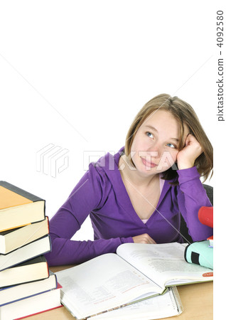 Teenage girl studying 4092580