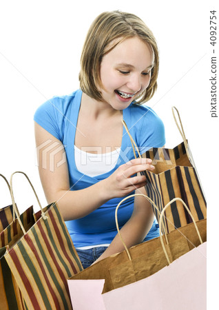 Teenage girl with shopping bags 4092754