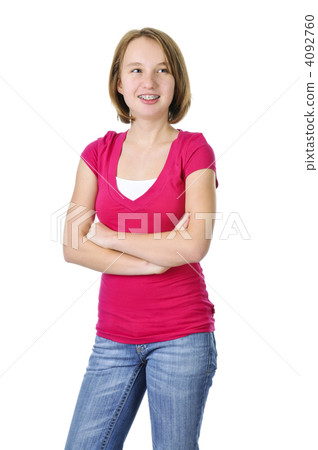 Teenage girl smiling with braces Teenage girl smiling with braces 4092760