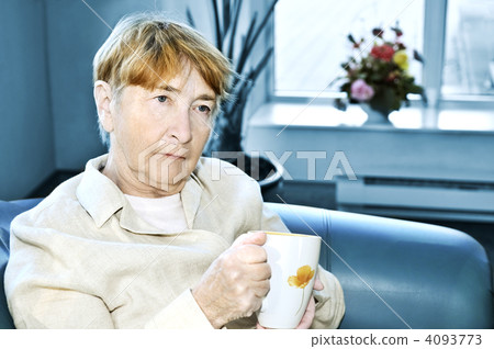 Sad elderly woman 4093773