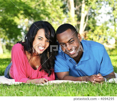 Happy couple in park 4094295