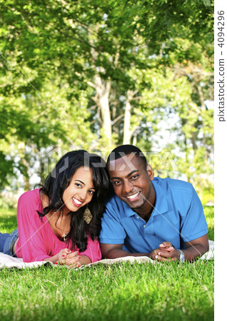 Happy couple in park 4094296