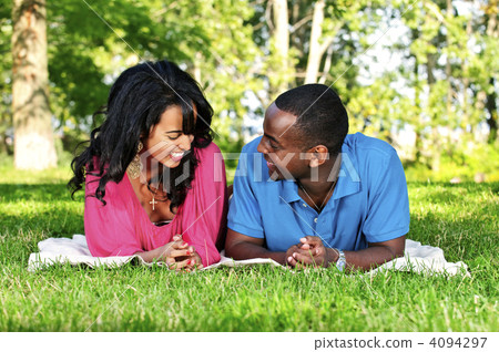 Happy couple in park 4094297