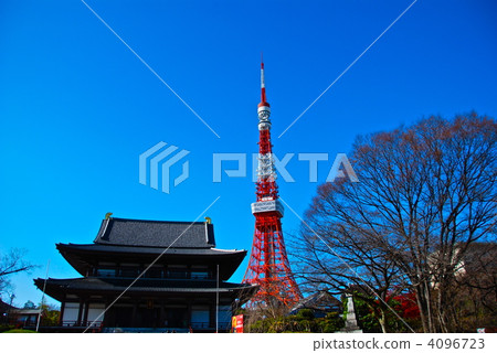 Zenjoji main hall and Tokyo Tower (Zojoji / Shibakoen Minato-ku, Tokyo) 4096723