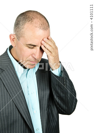 Depressed man on white background 4101111