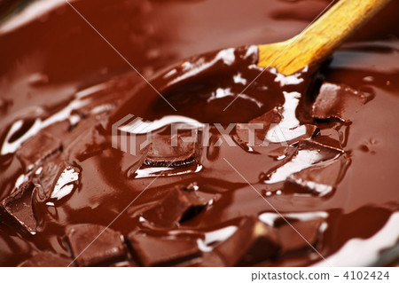 Melting chocolate and spoon Melting chocolate and spoon 4102424