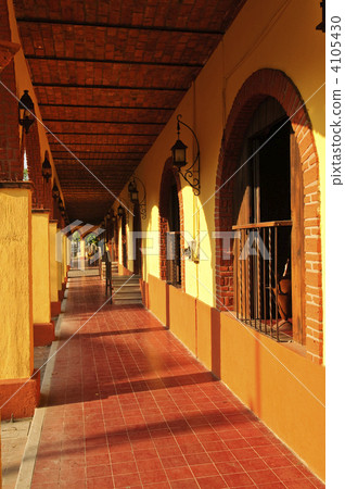 Sidewalk in Tlaquepaque district, Guadalajara, Mexico Sidewalk in Tlaquepaque district, Guadalajara, Mexico 4105430