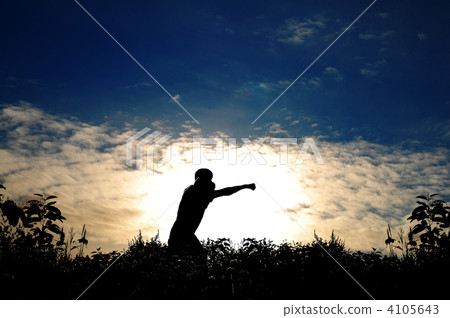 Stock Illustration: boxing, silhouette, shadow