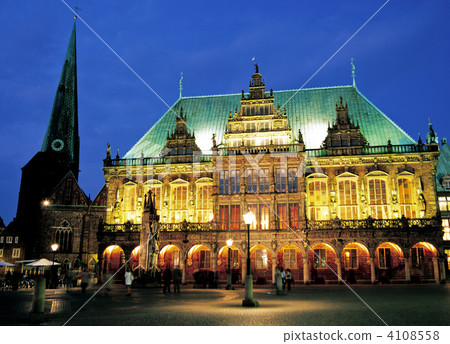 不來梅夜視圖集市廣場 不來梅夜視圖集市廣場 4108558