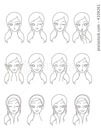 女孩的臉面部護理線1pt 女孩的臉面部護理線1pt 4109261