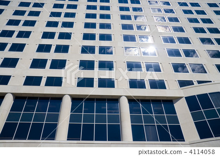 Office building with sun Office building with sun 4114058