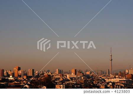 東京在早晨煥發的天空樹 4123803