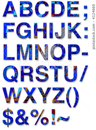 藝術英文字母大藍 藝術英文字母大藍 4124660