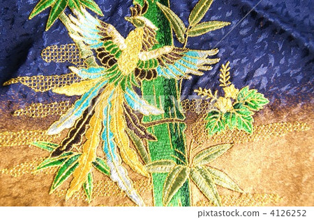 鳳凰·竹子和泡桐·傳統刺繡水平位置 4126252