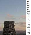 Sunset, moon and airplane cloud 4128795