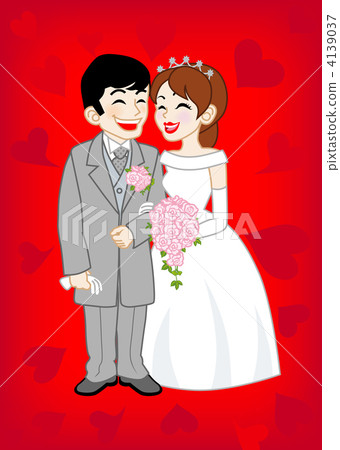 新娘和新郎的微笑 新娘和新郎的微笑 4139037