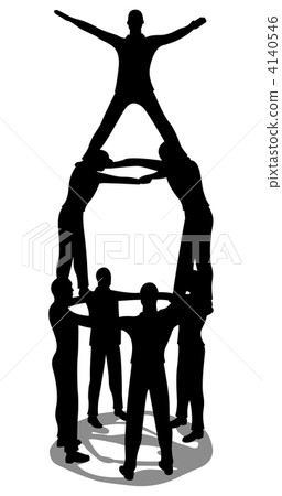 businessman on the top of pyramid 3 4140546