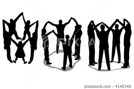 people circle silhouette vector people circle silhouette vector 4140548