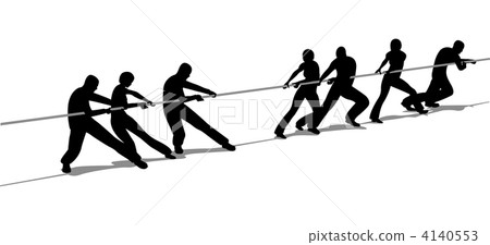 tug-of-war people silhouette vector tug-of-war people silhouette vector 4140553