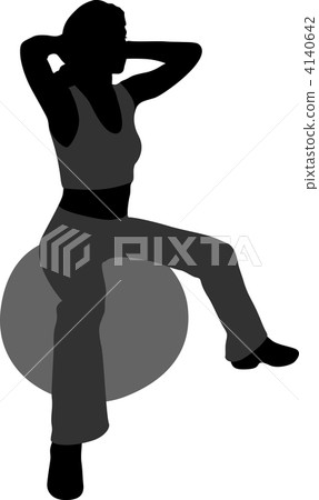 vector girl on rubber ball vector girl on rubber ball 4140642