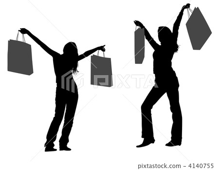 girls with bags vector girls with bags vector 4140755