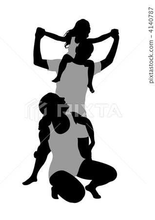 family on beach vector 4140787