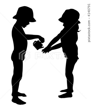 children on beach vector 4140791