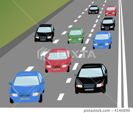 vector many cars on road 4140890