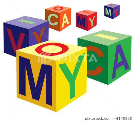 cube toy with letters vector 4140898